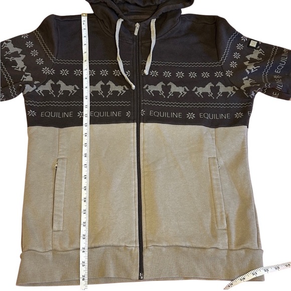 Equiline Nilvian Full Zip Hoodie with Winter Print & Horses, Womens size XXL - Picture 12 of 16